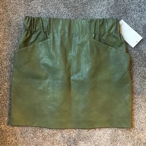 Zara green pleather skirt